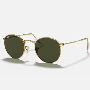 Ray Ban Round Metal Sunglasses in Arista Gold - 53mm